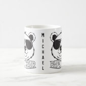 父の日 | PaPaベア |白黒 |名前 マグカップ (中央)