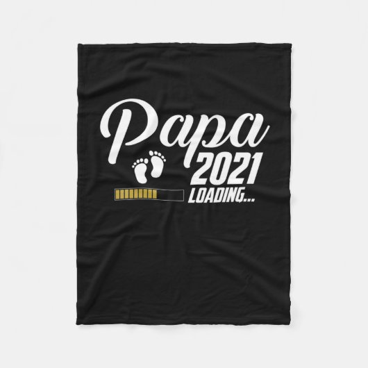 父の日 | Papa Loading 2021 First Time Father フリースブランケット (正面)