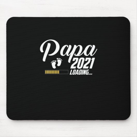 父の日 | Papa Loading 2021 First Time Father マウスパッド (正面)