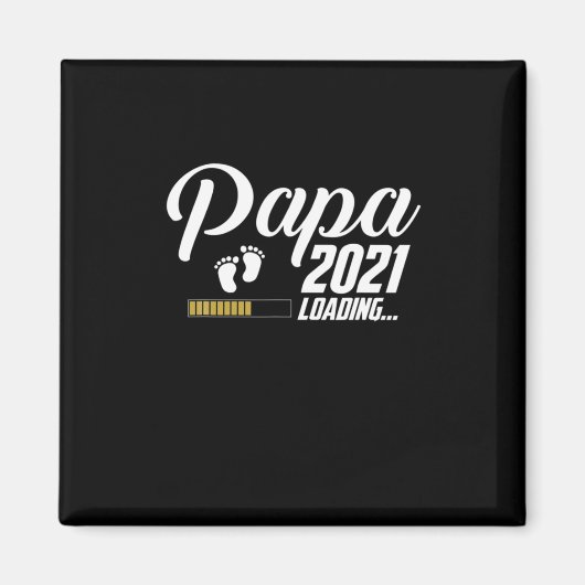 父の日 | Papa Loading 2021 First Time Father マグネット (正面)