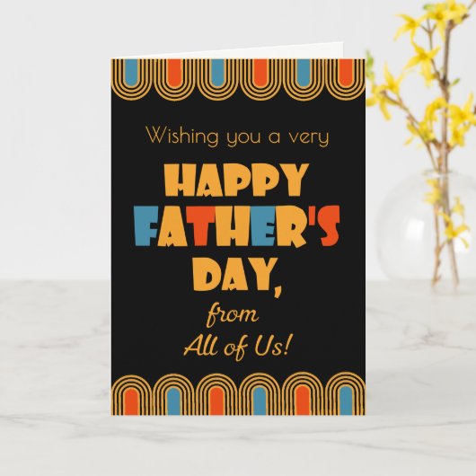 父の日All of Us Decoスタイルon Black カード (黄色い花)