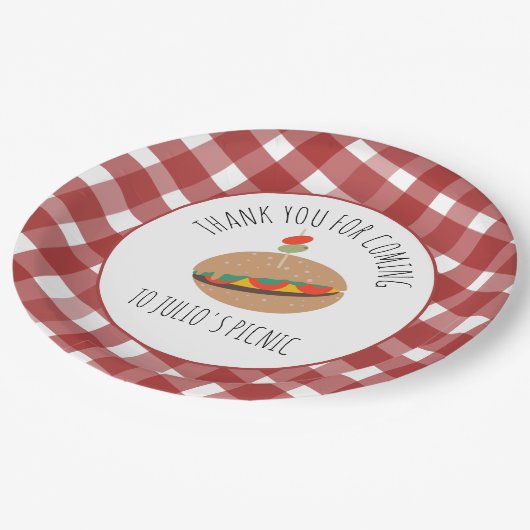 『父の日BBQピクニックイベントサンドイッチ』   ペーパープレート (アングル)