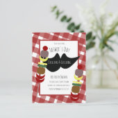 父の日BBQピクニック用冷たい焼き物 ポストカード (スタンド正面)