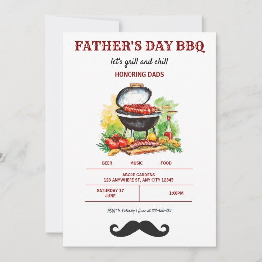 父の日BBQ招待状 招待状 (正面)