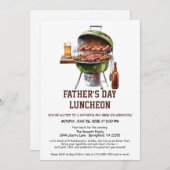 父の日BBQ招待状- Hamburgers, Drinks 招待状 (正面/裏面)