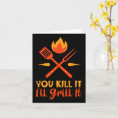 父の日BBQ あなたが獲物をしとめて 私が焼くわ  カード (黄色い花)