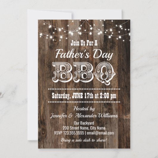 父の日BBQ 招待状 (正面)