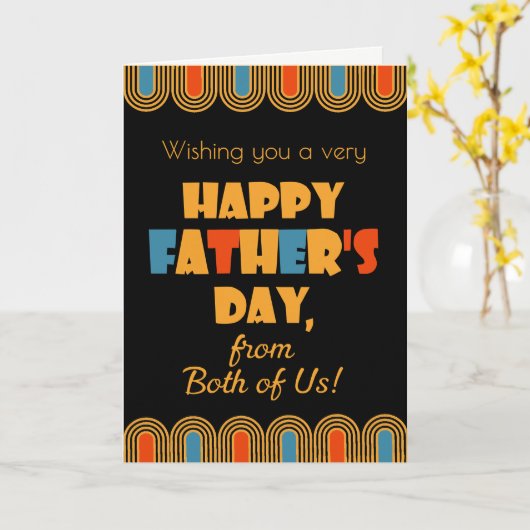 父の日Both of Us Decoスタイルon Black カード (黄色い花)