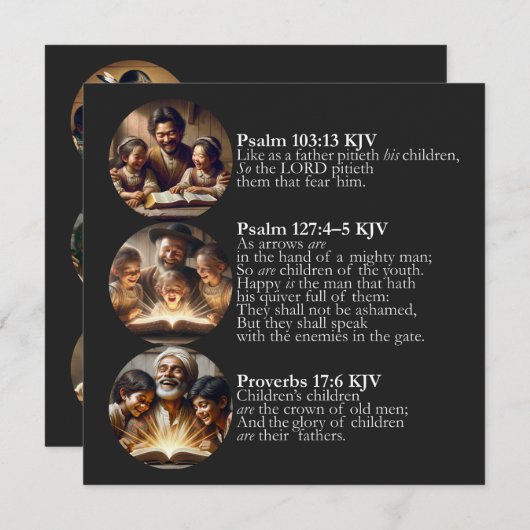 父の日KJVカード – Psalms and Proverbs 案内状 (正面/裏面)