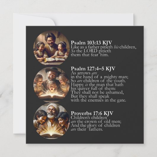 父の日KJVカード – Psalms and Proverbs 案内状 (正面)