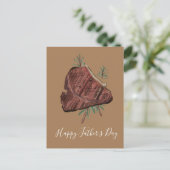 父の日Tボーンステーキローズマリースプリグス ポストカード (スタンド正面)