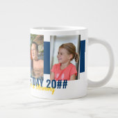 父の日We Love You 3 Photo はっきりした Blue ジャンボコーヒーマグカップ (右)