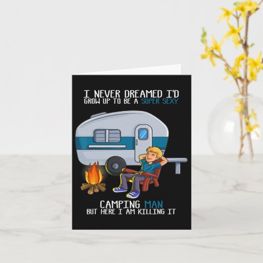 父の日Yキャンピングマで育つとは夢にも思わなかった カード (黄色い花)