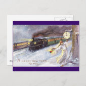 父の時間とトレーニングヴィンテージ新年 シーズンポストカード (正面/裏面)