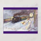 父の時間とトレーニングヴィンテージ新年 シーズンポストカード (正面)