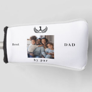 父の最高のパパの写真の白黒 ゴルフヘッドカバー