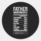父の栄養ファクト幸せな父の日パパ ラウンドシール (正面)