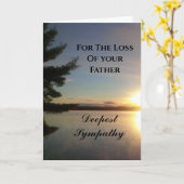 父の死に日没と最も深い同情カード カード (黄色い花)