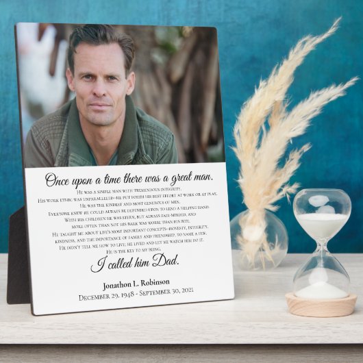 父の死別記念私は彼をパパPと呼んだ フォトプラーク (側面)