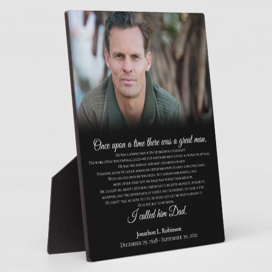 父の死別記念私は彼を呼んだパパ フォトプラーク (側面)