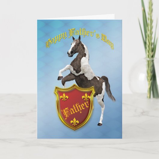 父の為に、父の日のカードと飼育馬 カード (正面)
