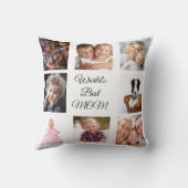 父の白い写真のコラージュ クッション (裏面)