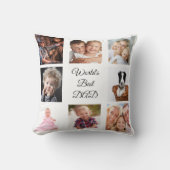 父の白い写真のコラージュ クッション (正面)