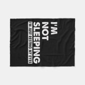 父の目を休めるだけで眠らないおもしろい フリースブランケット (正面(横))