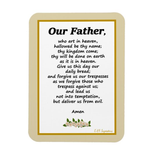 父の祈りの言葉マタイ6:9フレキシブル磁石 マグネット (縦)