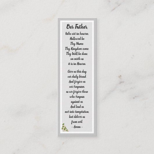 父の祈りの言葉マタイ6:9-13しおりカード スキニー名刺 (正面)