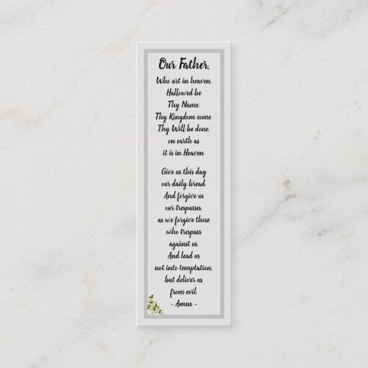 父の祈りの言葉マタイ6:9-13しおりカード スキニー名刺 (裏面)