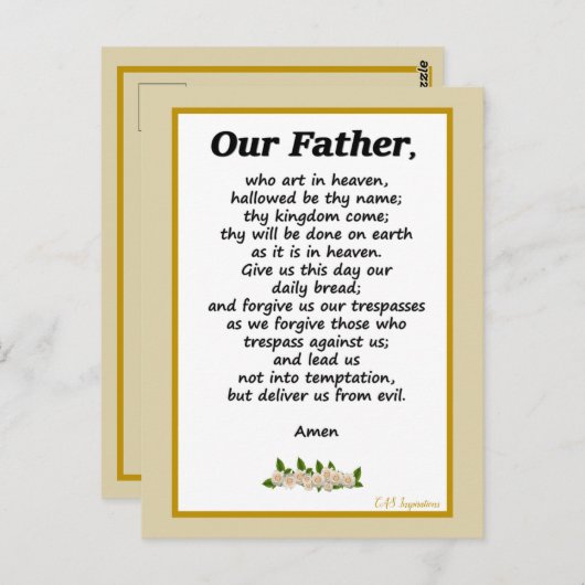 父の祈りの言葉マタイ6:9-13はがき ポストカード (正面/裏面)