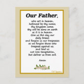 父の祈りの言葉マタイ6:9-13はがき ポストカード (正面)