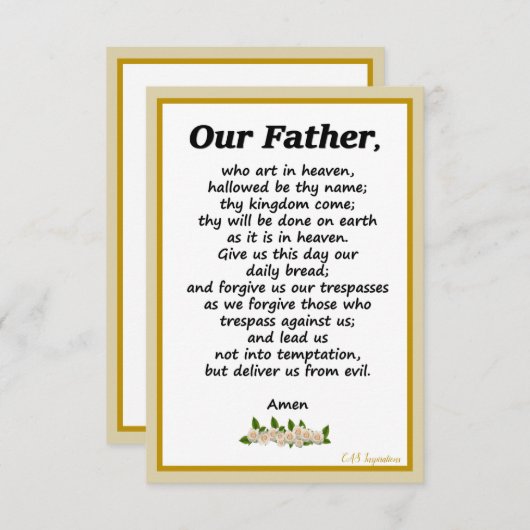 父の祈りの言葉マタイ6:9-13カード エンクロージャーカード (正面/裏面)