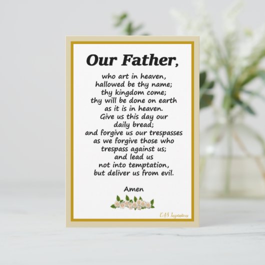 父の祈りの言葉マタイ6:9-13カード エンクロージャーカード (スタンド正面)