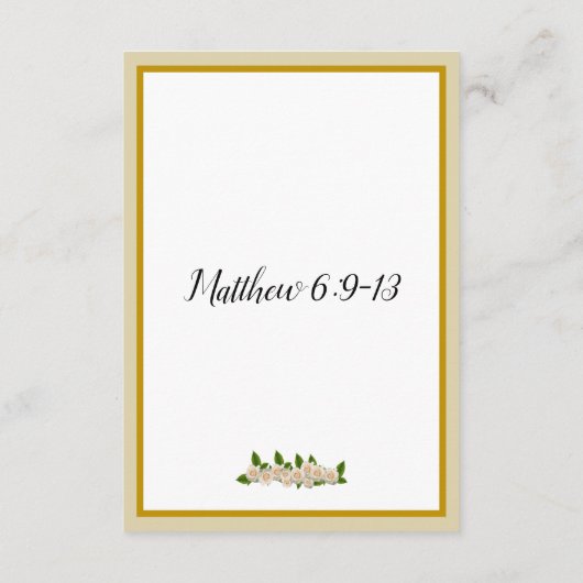 父の祈りの言葉マタイ6:9-13カード エンクロージャーカード (裏面)