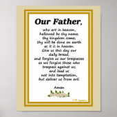 父の祈りの言葉マタイ6:9-13ポスター ポスター (正面)