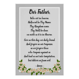 父の祈りの言葉マタイ6:9-13ポスター ポスター