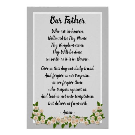 父の祈りの言葉マタイ6:9-13ポスター ポスター (正面)