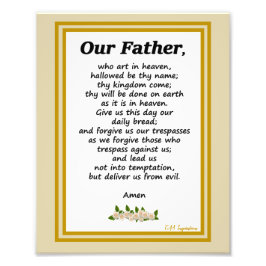 父の祈りの言葉マタイ6:9-13写真 フォトプリント           