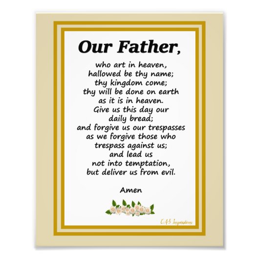父の祈りの言葉マタイ6:9-13写真 フォトプリント            (正面)