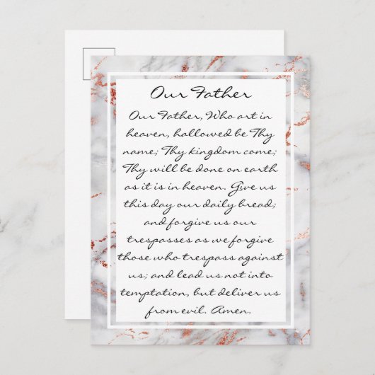 父の祈りの言葉宗教的はがき ポストカード (正面/裏面)