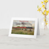 父の絵を描かれた列車 カード (黄色い花)