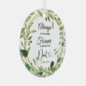 父の緑の幾何学愛の記念碑 メタルオーナメント (正面右)