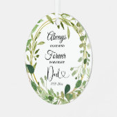 父の緑の幾何学愛の記念碑 メタルオーナメント (正面左)