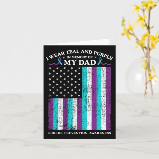 父の自殺を思い出してターコイズと紫を身に着けています カード (黄色い花)