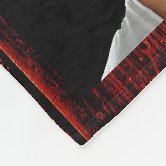 父の茶色の木の写真コラージュ フリースブランケット (角)