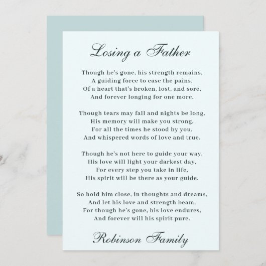 父の詩を失う カード (正面/裏面)