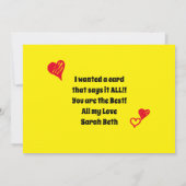 父の誕生日おもしろい引用文の願い カード (裏面)