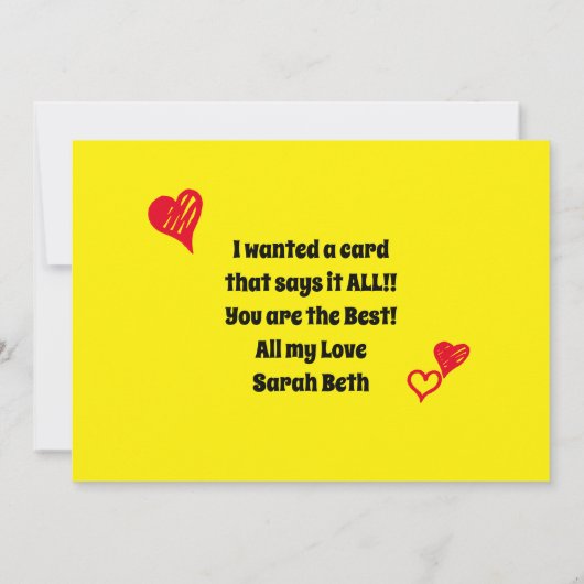 父の誕生日おもしろい引用文の願い カード (裏面)